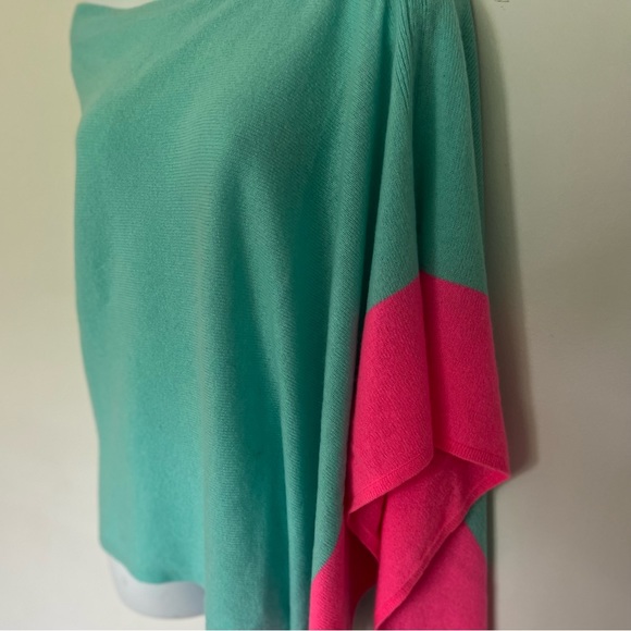 NWT Lillly Pulitzer Kinnon wrap Breakwater B resort Colorblock poncho pullover - Picture 6 of 12